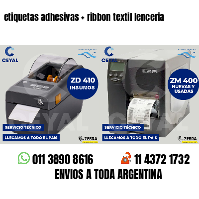 etiquetas adhesivas   ribbon textil lenceria