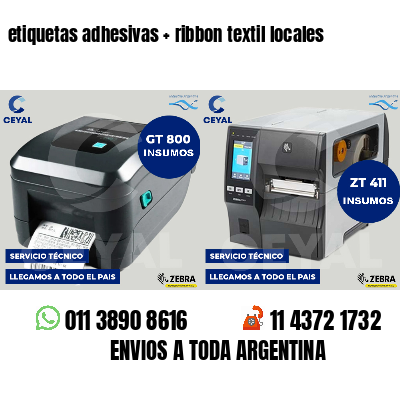 etiquetas adhesivas   ribbon textil locales