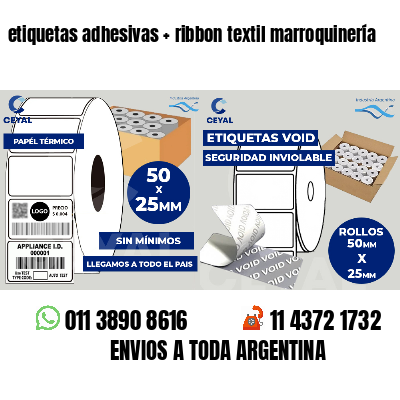 etiquetas adhesivas   ribbon textil marroquinería