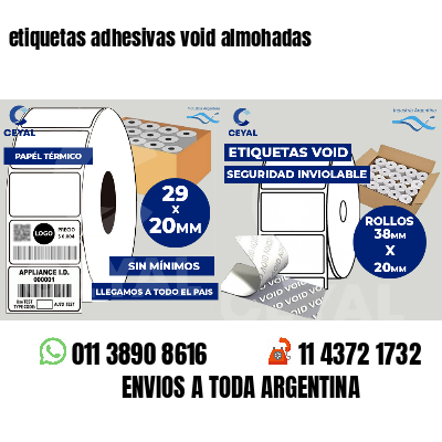 etiquetas adhesivas void almohadas