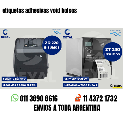 etiquetas adhesivas void bolsos