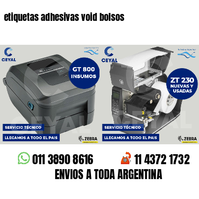etiquetas adhesivas void bolsos