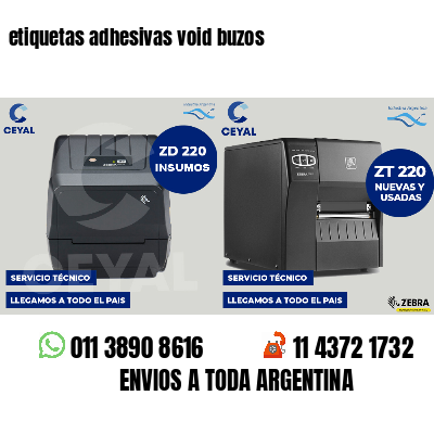 etiquetas adhesivas void buzos