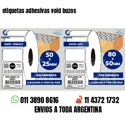 etiquetas adhesivas void buzos