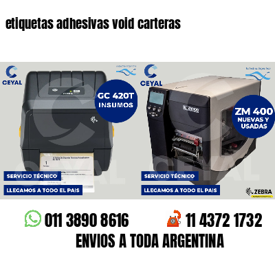 etiquetas adhesivas void carteras