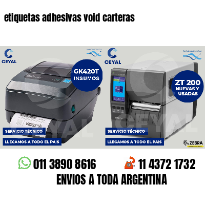 etiquetas adhesivas void carteras