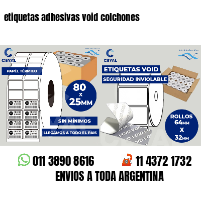 etiquetas adhesivas void colchones