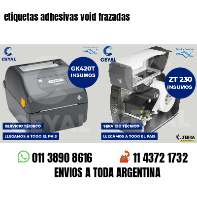 etiquetas adhesivas void frazadas
