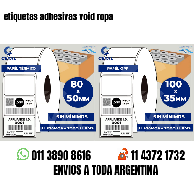 etiquetas adhesivas void ropa