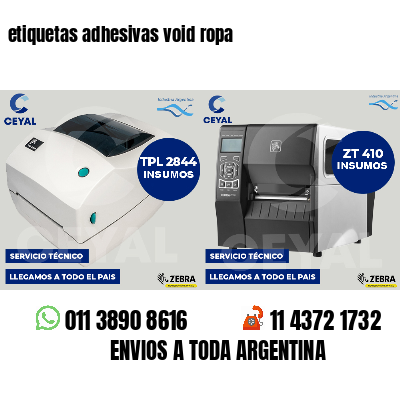 etiquetas adhesivas void ropa