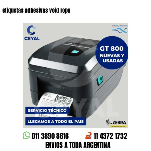 etiquetas adhesivas void ropa