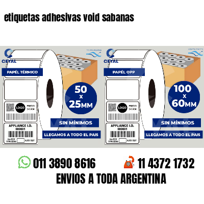etiquetas adhesivas void sabanas