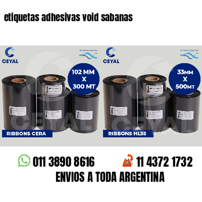 etiquetas adhesivas void sabanas