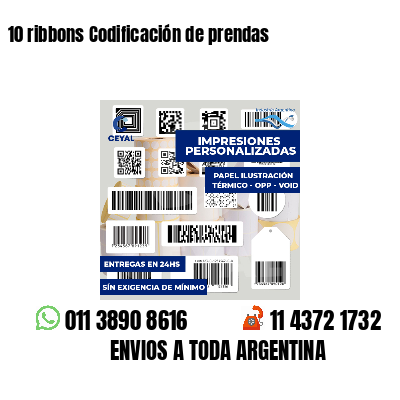 10 ribbons Codificación de prendas