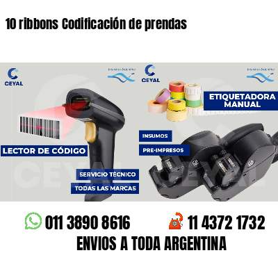 10 ribbons Codificación de prendas