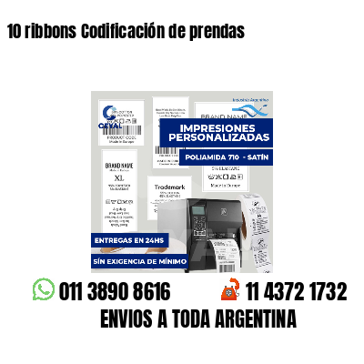 10 ribbons Codificación de prendas