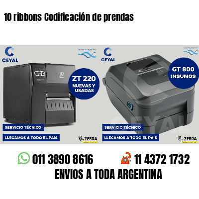 10 ribbons Codificación de prendas