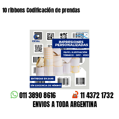 10 ribbons Codificación de prendas