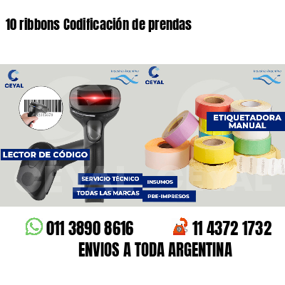10 ribbons Codificación de prendas