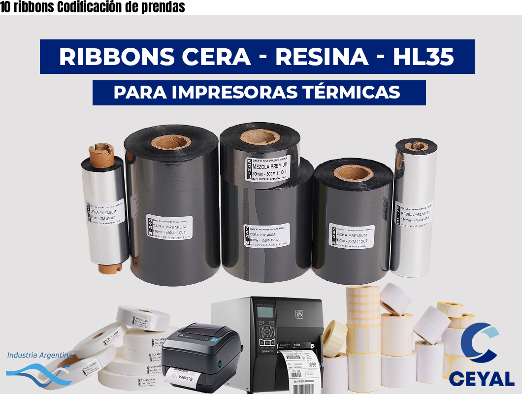 10 ribbons Codificación de prendas