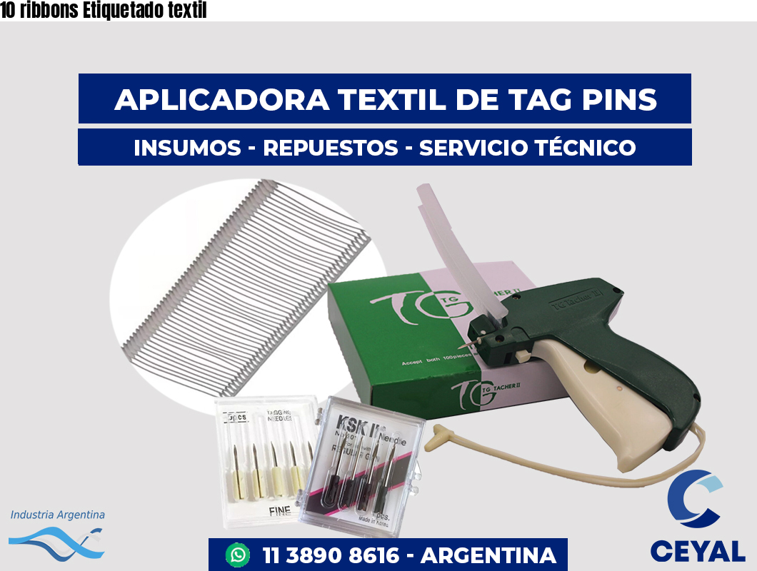 10 ribbons Etiquetado textil