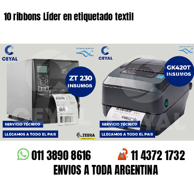 10 ribbons Líder en etiquetado textil