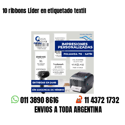 10 ribbons Líder en etiquetado textil