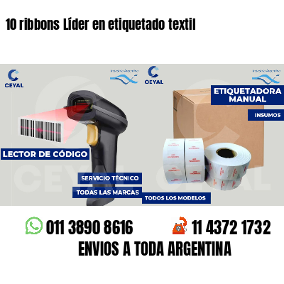 10 ribbons Líder en etiquetado textil