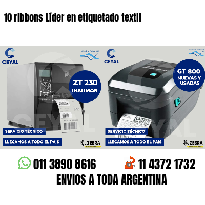 10 ribbons Líder en etiquetado textil