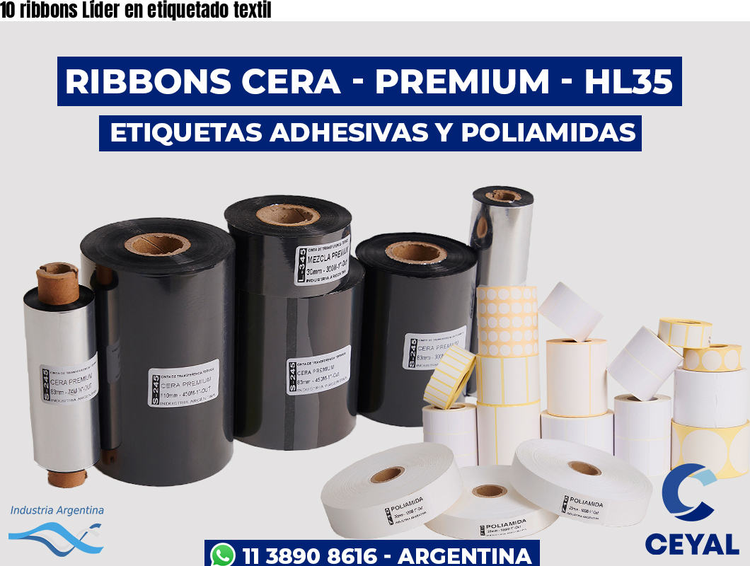 10 ribbons Líder en etiquetado textil