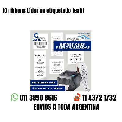 10 ribbons Líder en etiquetado textil