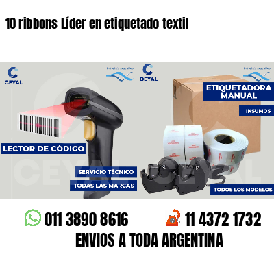 10 ribbons Líder en etiquetado textil
