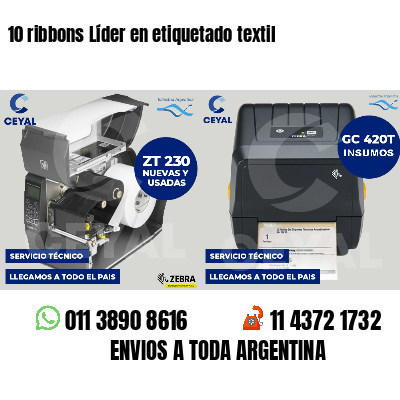 10 ribbons Líder en etiquetado textil