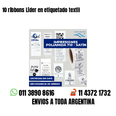 10 ribbons Líder en etiquetado textil