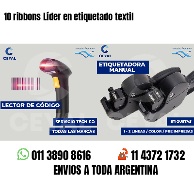 10 ribbons Líder en etiquetado textil