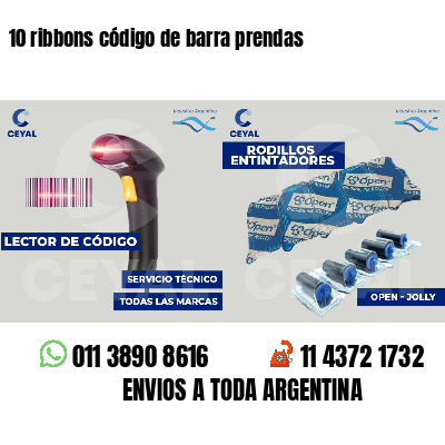 10 ribbons código de barra prendas