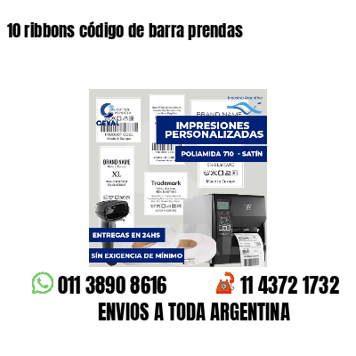 10 ribbons código de barra prendas