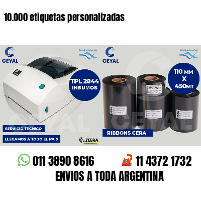 10.000 etiquetas personalizadas