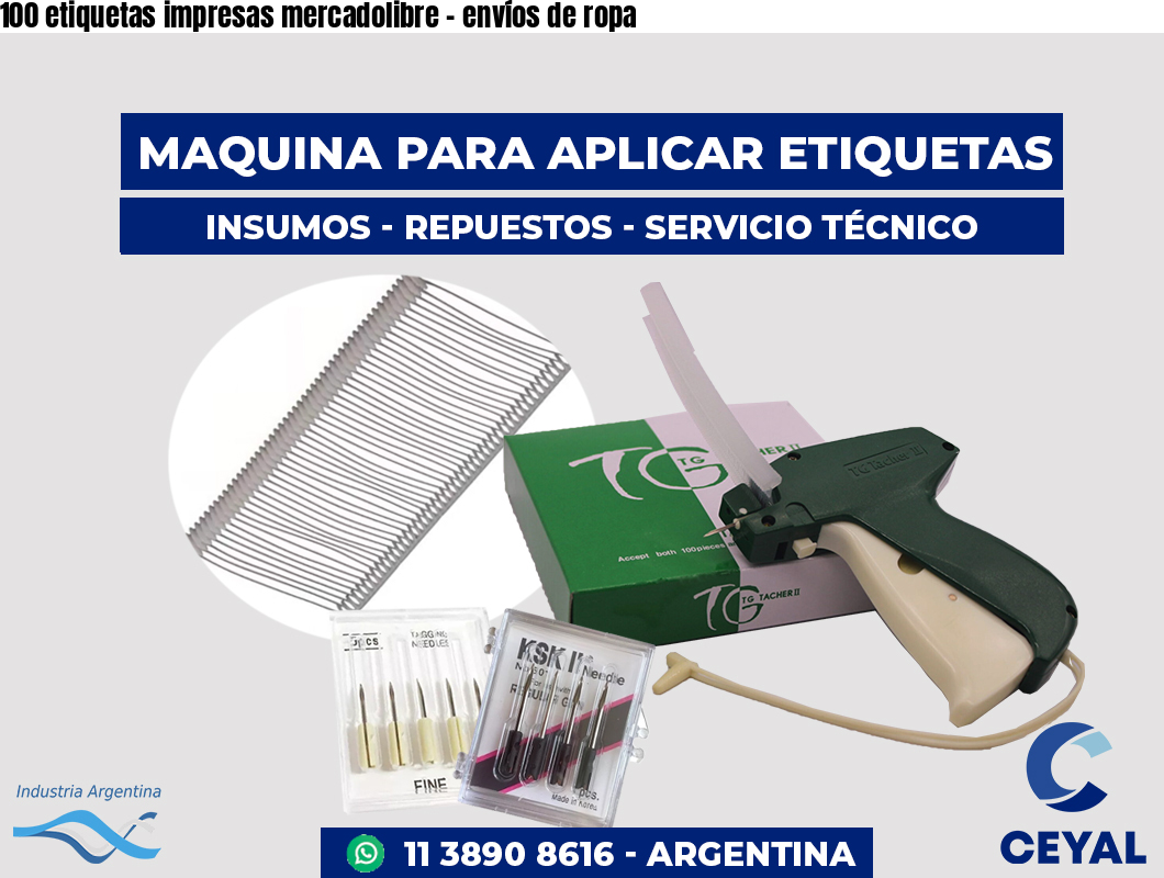 100 etiquetas impresas mercadolibre - envíos de ropa