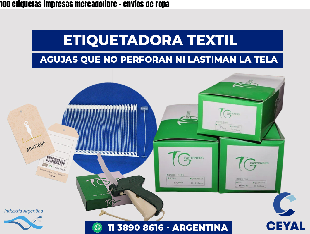 100 etiquetas impresas mercadolibre - envíos de ropa