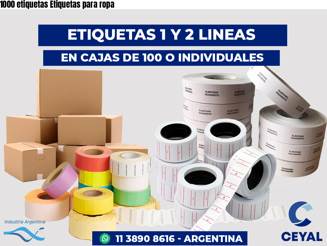 1000 etiquetas Etiquetas para ropa