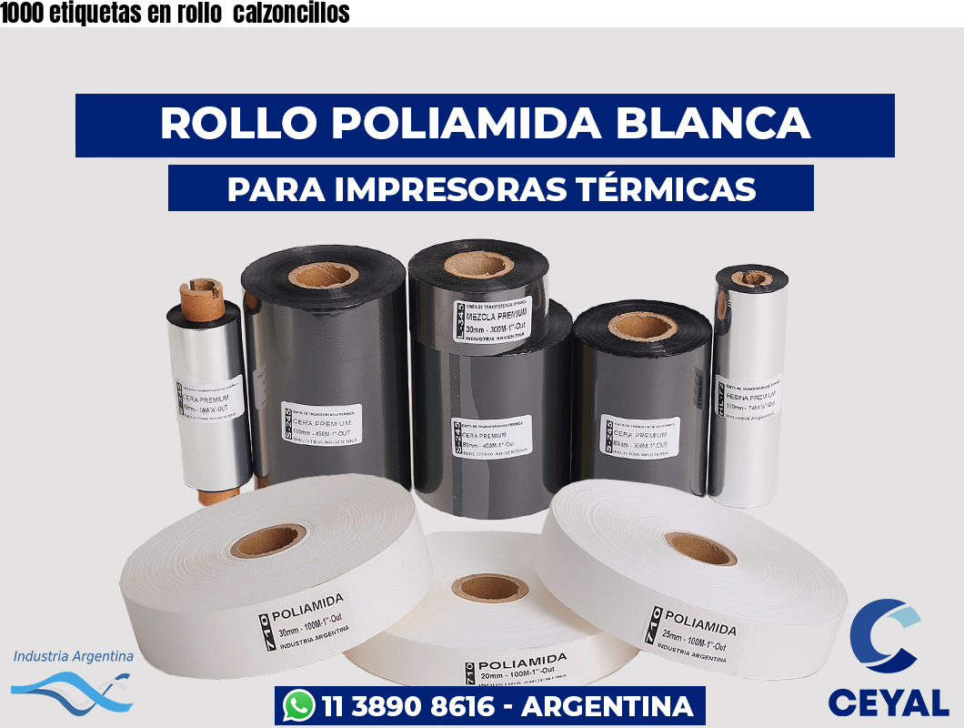 1000 etiquetas en rollo  calzoncillos