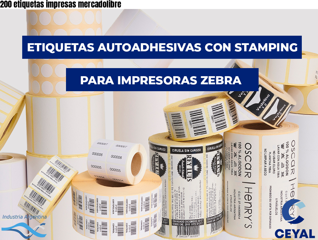 200 etiquetas impresas mercadolibre