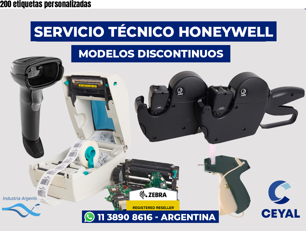 200 etiquetas personalizadas