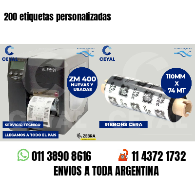 200 etiquetas personalizadas