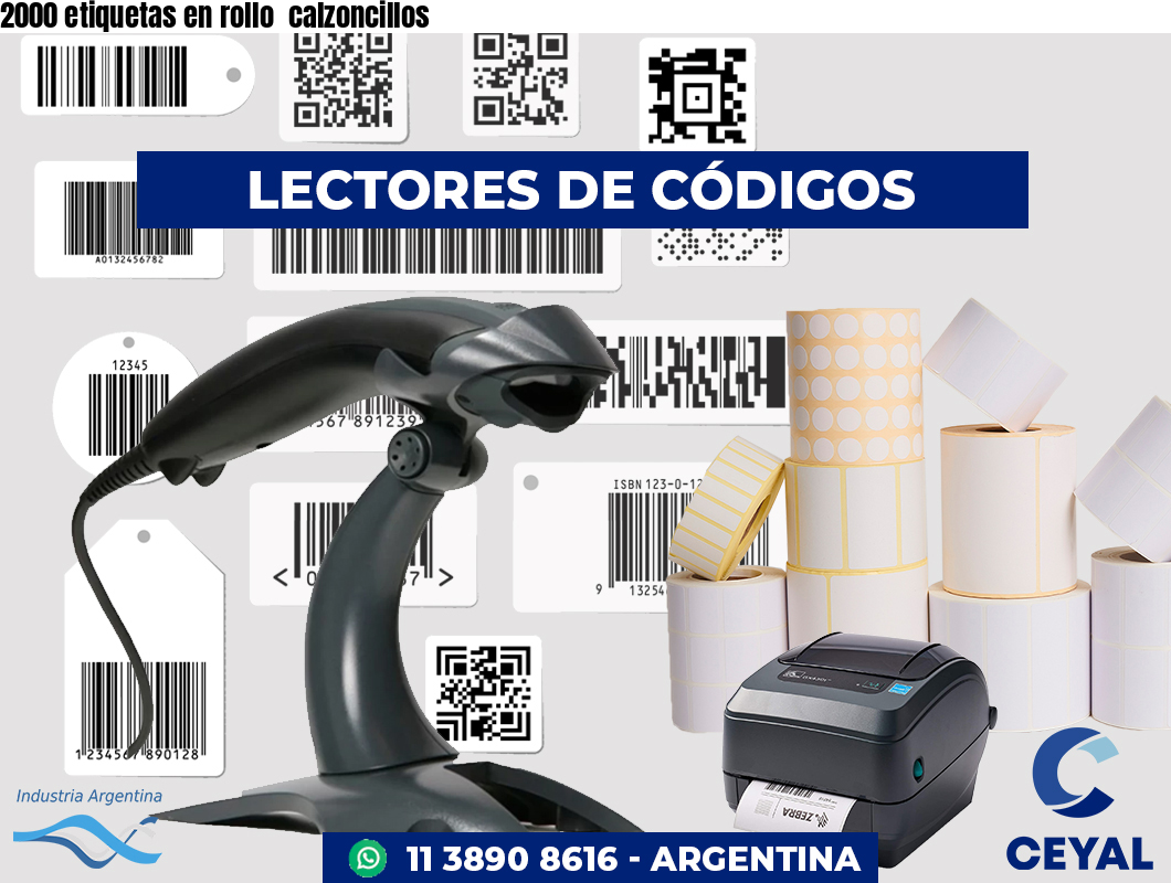 2000 etiquetas en rollo  calzoncillos