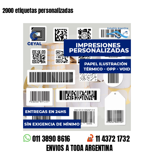 2000 etiquetas personalizadas