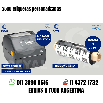 2500 etiquetas personalizadas