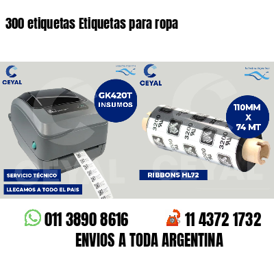 300 etiquetas Etiquetas para ropa
