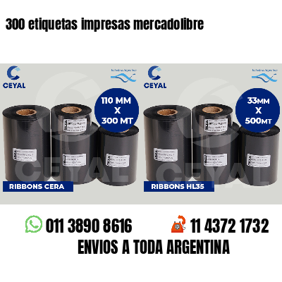 300 etiquetas impresas mercadolibre